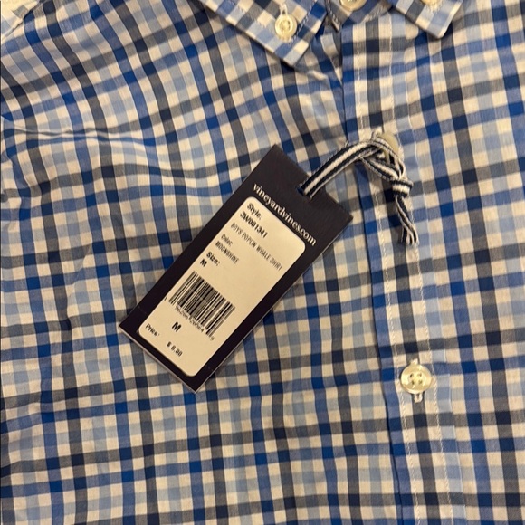 Boy’s Vineyard Vines Blue poplin whale shirt- Sz Large 16 NWT - Picture 2 of 5